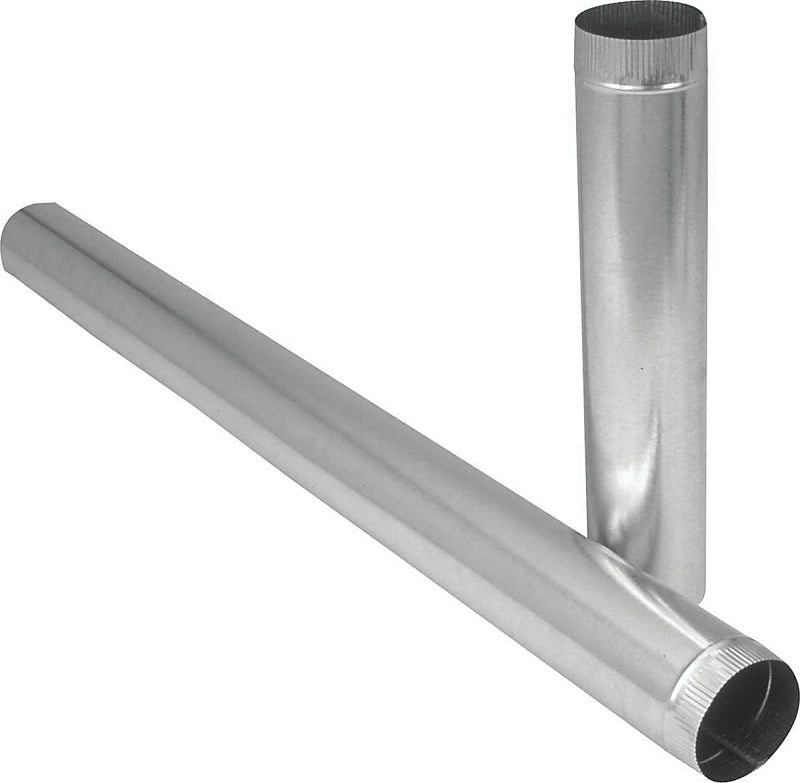 Imperial GV1753 Duct Pipe, 6 in Dia, 12 in L, 26 ga Gauge, Steel, Galvanized, Pack of 10