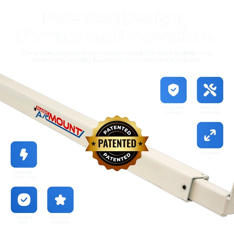 Magic AC Mount MACM301 AC Support Bracket, Pre-Assembled, Metal, White, For: Window Air Conditioners