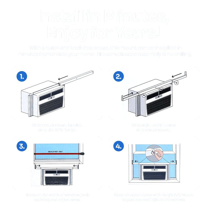 Magic AC Mount MACM301 AC Support Bracket, Pre-Assembled, Metal, White, For: Window Air Conditioners
