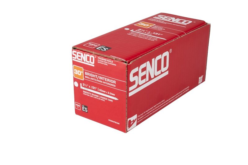 Senco K528APBXNR Paper Tape Nail, 3-1/4 in L, Sencote-Coated, ProHead Head, Smooth Shank