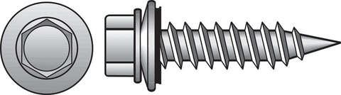 HILLMAN No. 10 X 2-1/2 in. L Hex Hex Head Screws w/Washers 75 pk