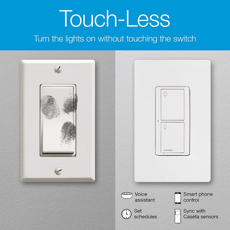 Lutron Caseta 5 amps Single Pole Wireless Smart-Enabled Rocker Switch White 1 pk