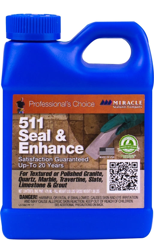 Miracle Sealants 511 Series SEENPT6 Seal and Enhance, 1 pt, Liquid, Solvent