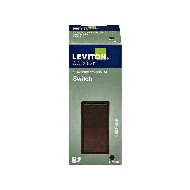 Leviton Decora 15 amps Single Pole Rocker AC Quiet Switch Brown 1 pk