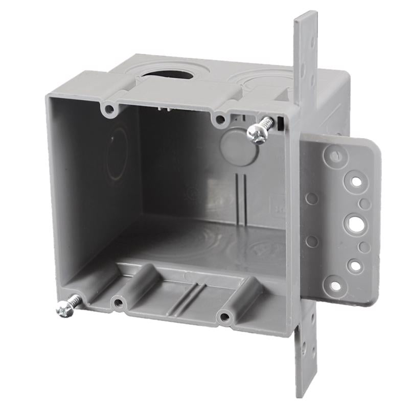 Cantex EZ Box New Work 38 cu in Rectangle PVC 2 gang Outlet Box Gray