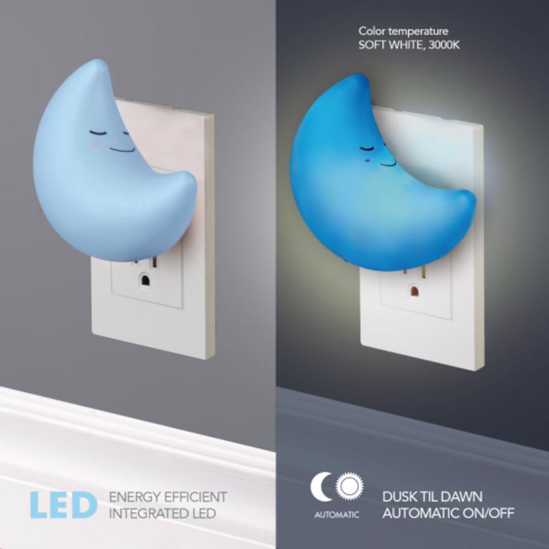 Globe Electric Automatic Plug-in Moon LED Night Light