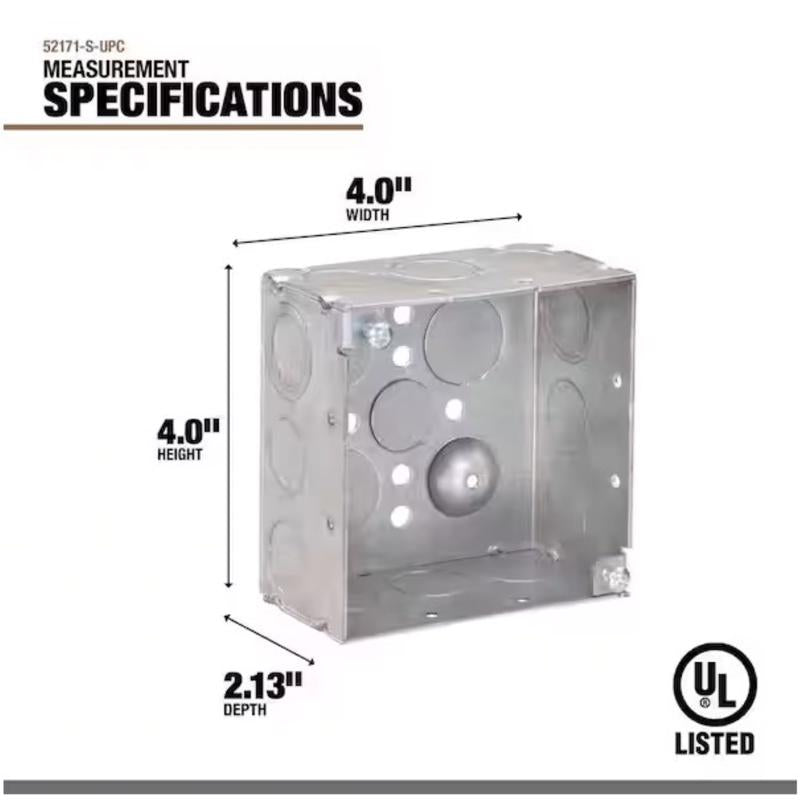 Southwire Old Work 30.3 cu in Square Galvanized Steel Electrical Box Silver