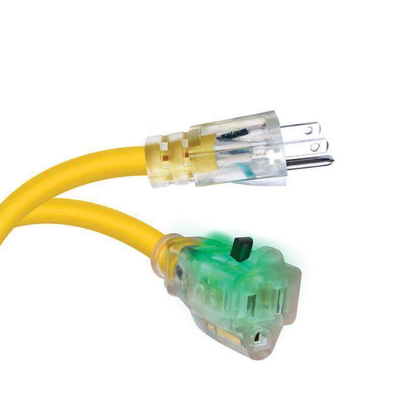 Monster Just Power It Up Outdoor 50 ft. L Yellow Extension Cord 12/3 SJTW