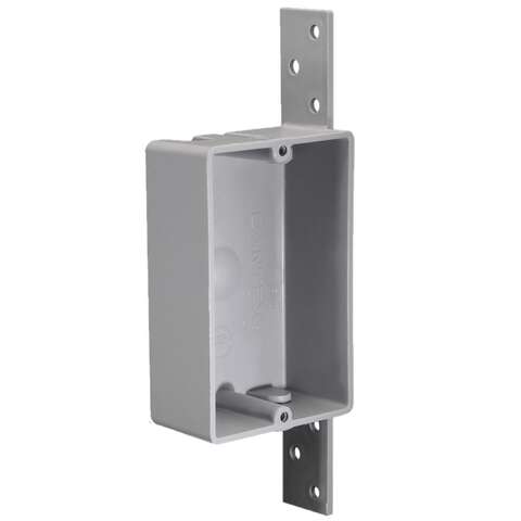 Cantex EZ Box New Work 8 cu in Rectangle PVC 1 gang Outlet Box Gray