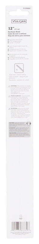 Vulcan JL552-7197 Hacksaw Blade, 1/2 in W, 12 in L, 24 TPI