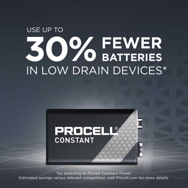 Procell Constant 9-Volt Alkaline Batteries 12 pk Boxed