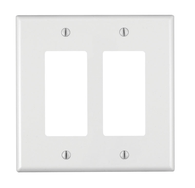 Leviton Decora White 2 gang Nylon Decorator Wall Plate 1 pk