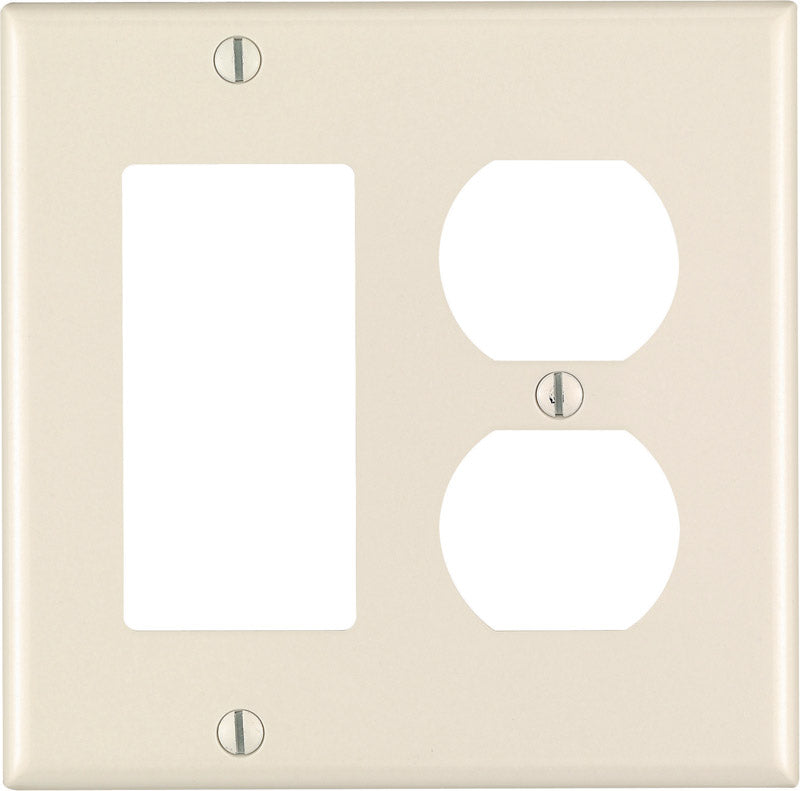 Leviton Almond 2 gang Thermoset Plastic Decorator/Duplex Wall Plate 1 pk