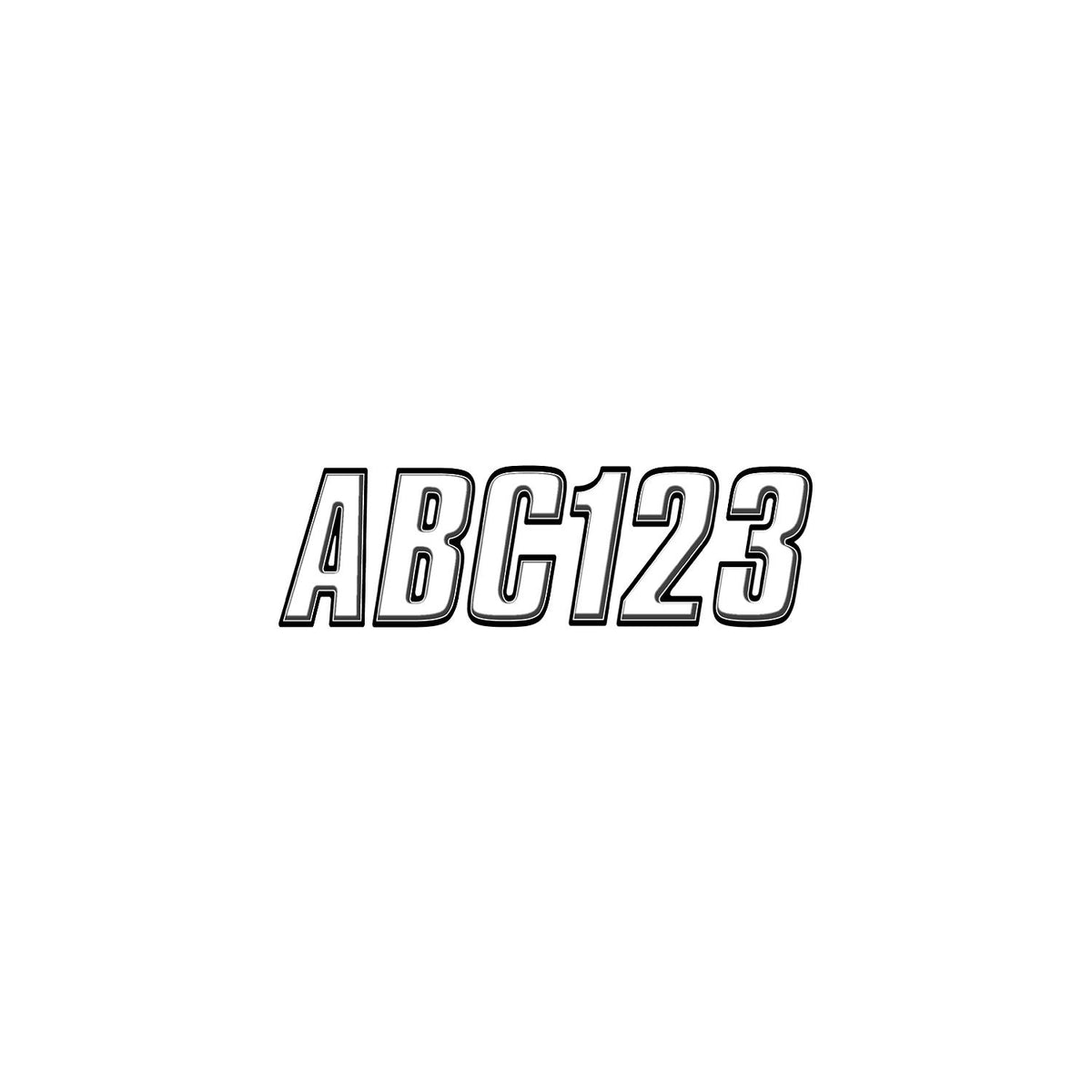 Hardline Series 800 Registration Kit, Block Style Solid Body With Bevel Effect, Contrasting Outline (Includes 4 Sets of 3″ A-Z, 0-9)