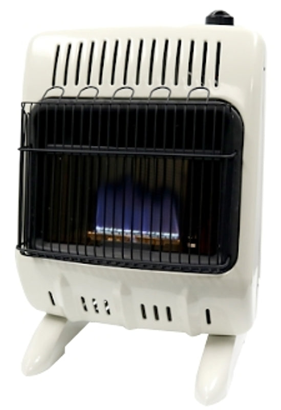 Mr. Heater MHVFDF10BF Series Vent-Free Blue Flame Heater, 200 sq-ft Heating Area, 20 lb Fuel Tank, 10,000 Btu, White
