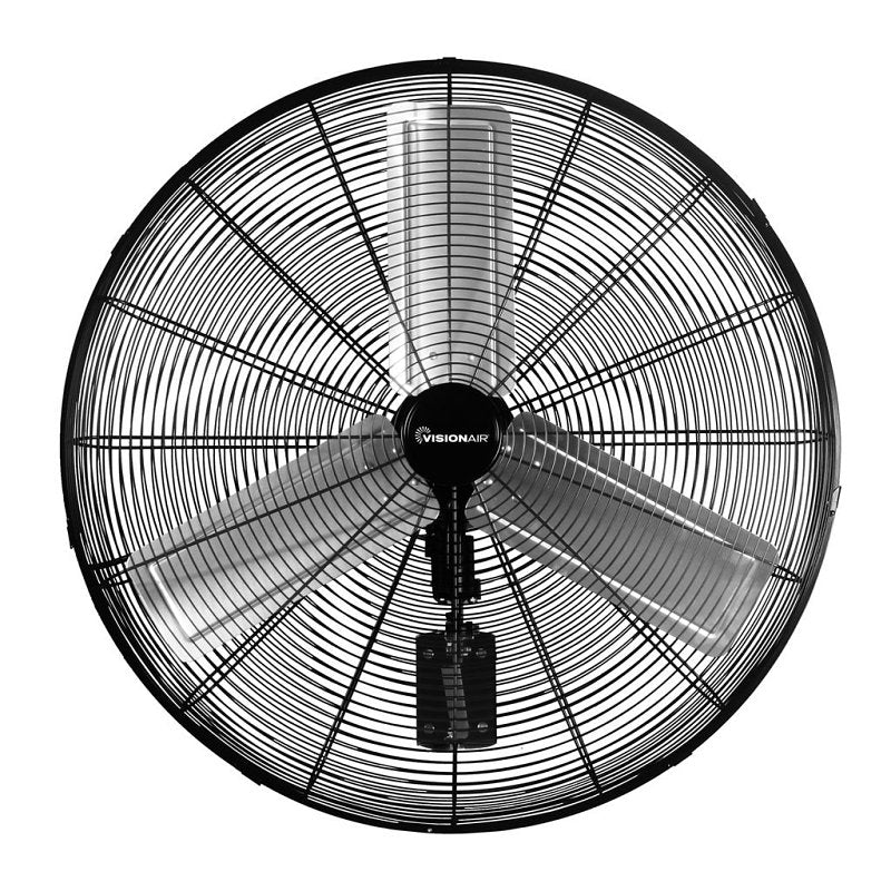 VisionAir 2VAFWLHVOC30 Heavy-Duty Oscillating High-Velocity Wall-Mount Fan, 120 V, 30 in Dia Blade, 2-Speed
