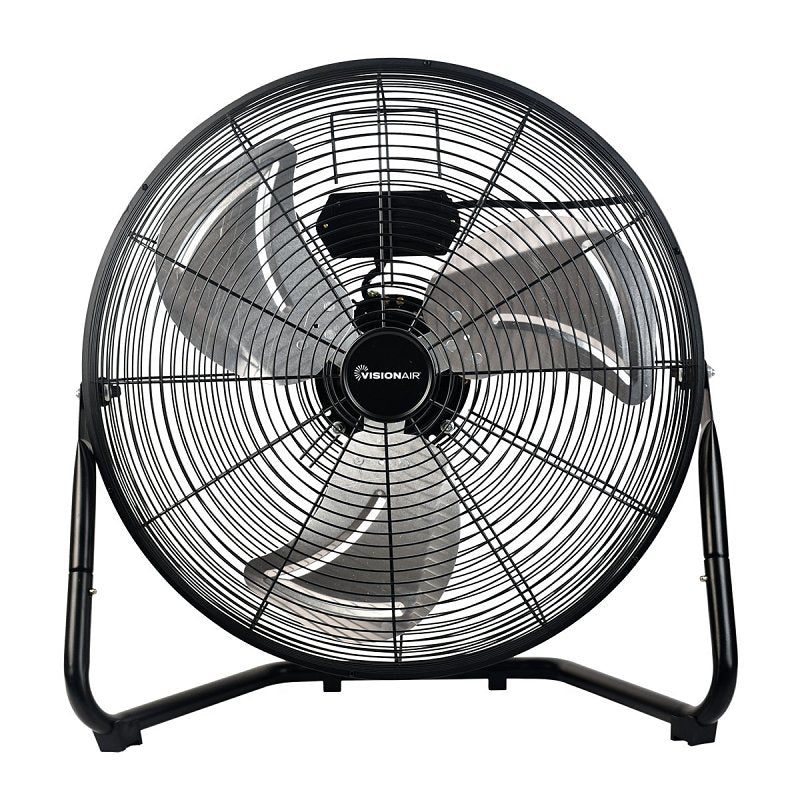 VisionAir 1VAFHV20 High-Velocity Floor Fan with Aluminum Oil Bearing Motor, 120 V, 20 in Dia Blade, 3-Speed