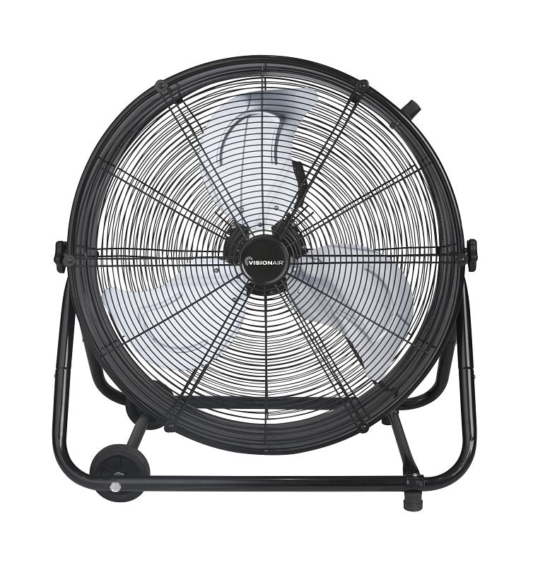 VisionAir 2VAFDRUM24 Heavy-Duty High-Velocity Tilting Drum Fan, 120 V, 24 in Dia Blade, 2-Speed, 6937 cfm Air