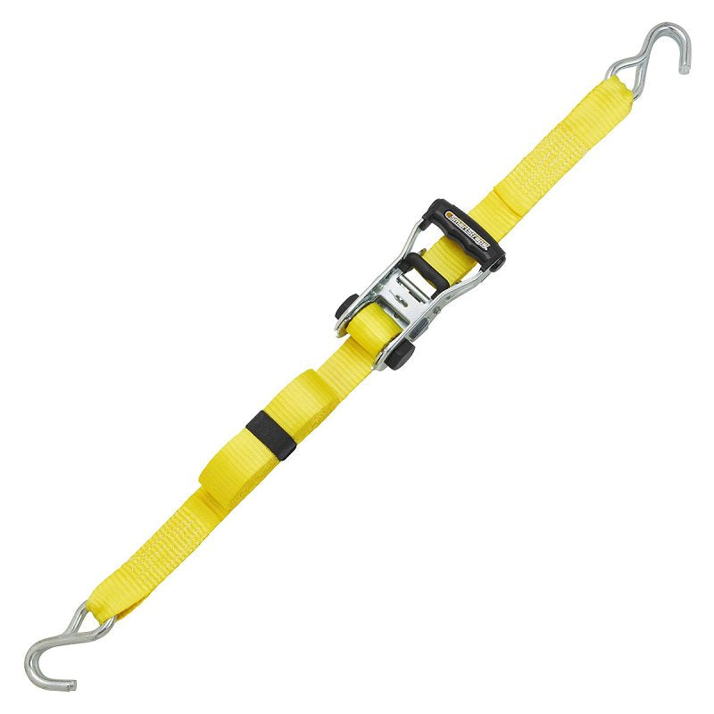 SmartStrap Rachet X Series 351 Stamped Rail Tie-Down, 1-1/2 in W, 14 ft L, Polyester/Steel, Yellow, 1667 lb