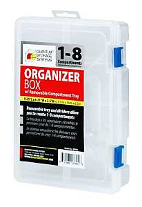 Quantum Storage Systems QB600 Utility Box, 9-1/4 in L, 6-1/4 in W, 2-3/16 in H, 1 to 8-Compartment, Polypropylene