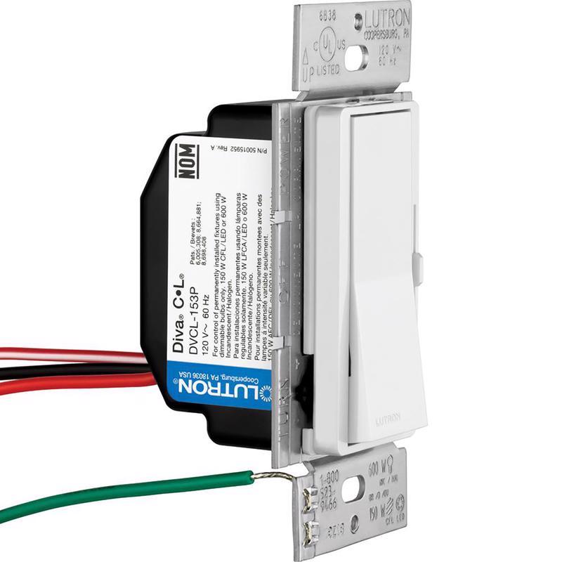 Lutron Diva White 150 W 3-Way Dimmer Switch 1 pk