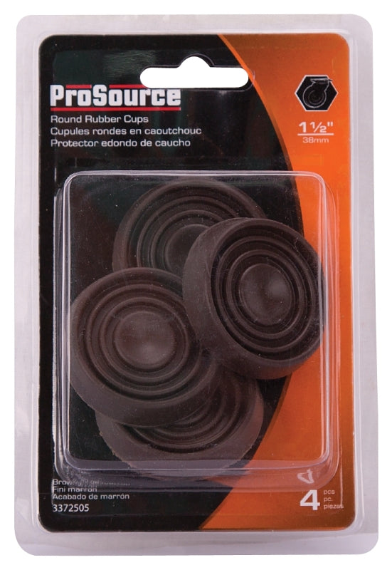 ProSource FE-S708-PS Caster Furniture Glide, Rubber, Brown, Brown, 1-3/4 x 1-3/4 x 3/8 in Dimensions