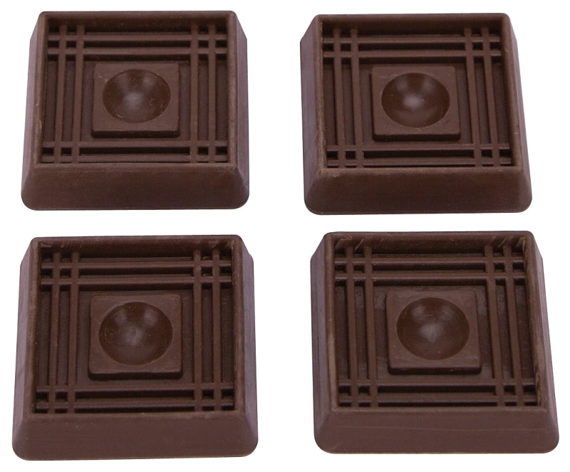 ProSource FE-S710-PS Caster Furniture Glide, Rubber, Brown, Brown, 2 x 2 x 15/32 in Dimensions
