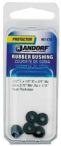 Jandorf 61478 Conduit Bushing, 1/8 in Dia Cable, Rubber, Black, 1/16 in Thick Panel