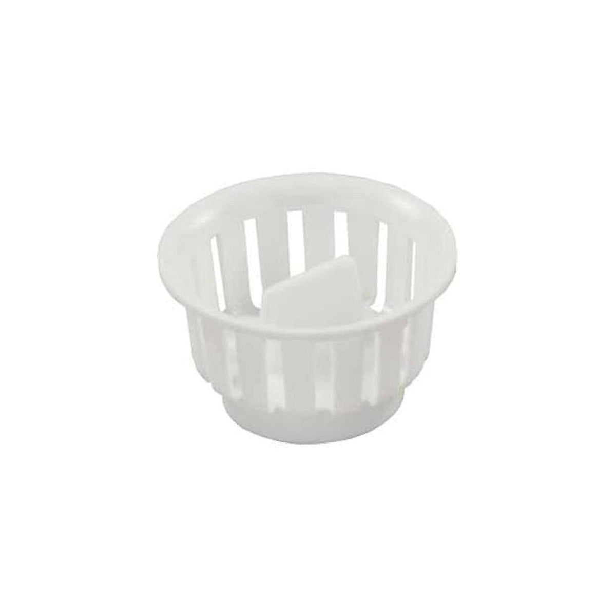 JR Products 95045 Threaded Plastic Strainer Basket, White