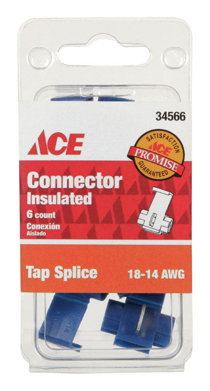 Ace 18-14 AWG Insulated Wire Tap Splice Connector Blue 6 pk
