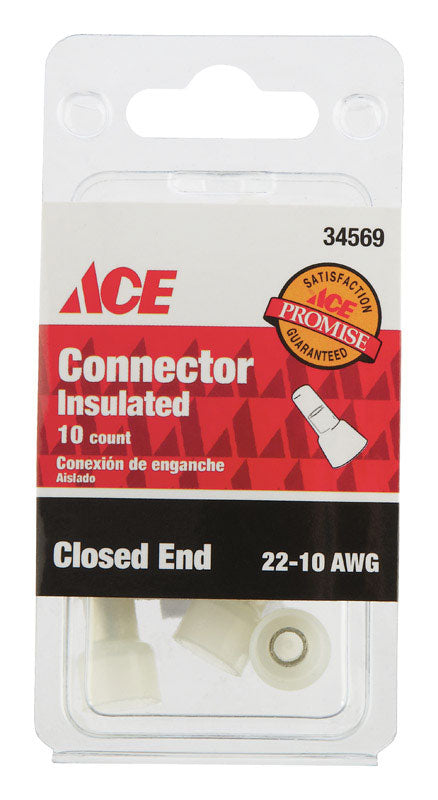 Ace Insulated Wire Closed End Connector Clear 10 pk