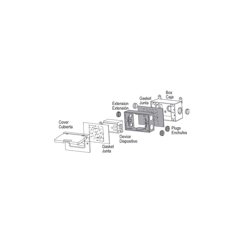 Sigma Engineered Solutions New Work 9.5 cu in Rectangle Metallic Extension Ring Gray