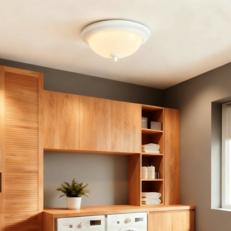 Boston Harbor OG24004WH Ceiling Light, LED Lamp, White Fixture, Powder-Coated Fixture
