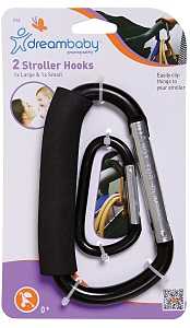Dreambaby EZY-Fit Series L260 Stroller Hook, Jumbo, Aluminum, Black