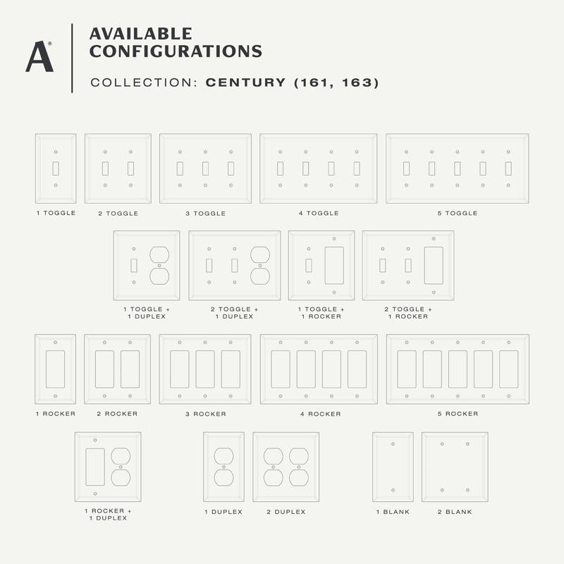 Amerelle Century Aged Bronze 2 gang Stamped Steel Toggle Wall Plate 1 pk