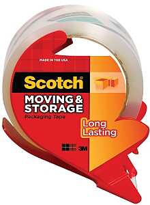 Scotch 3650-RD Series Packaging Tape, 54.6 yd L, Clear, 1.88 in W, 2.4 mil THK, Polypropylene Backing