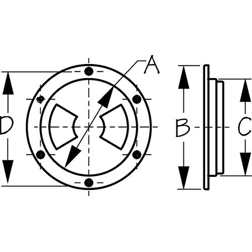 Quarter-Turn Deck Plate w/Internal Collar