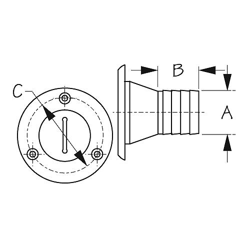 Seadog 3570301 Gas Deckfill w/Keyless Cap