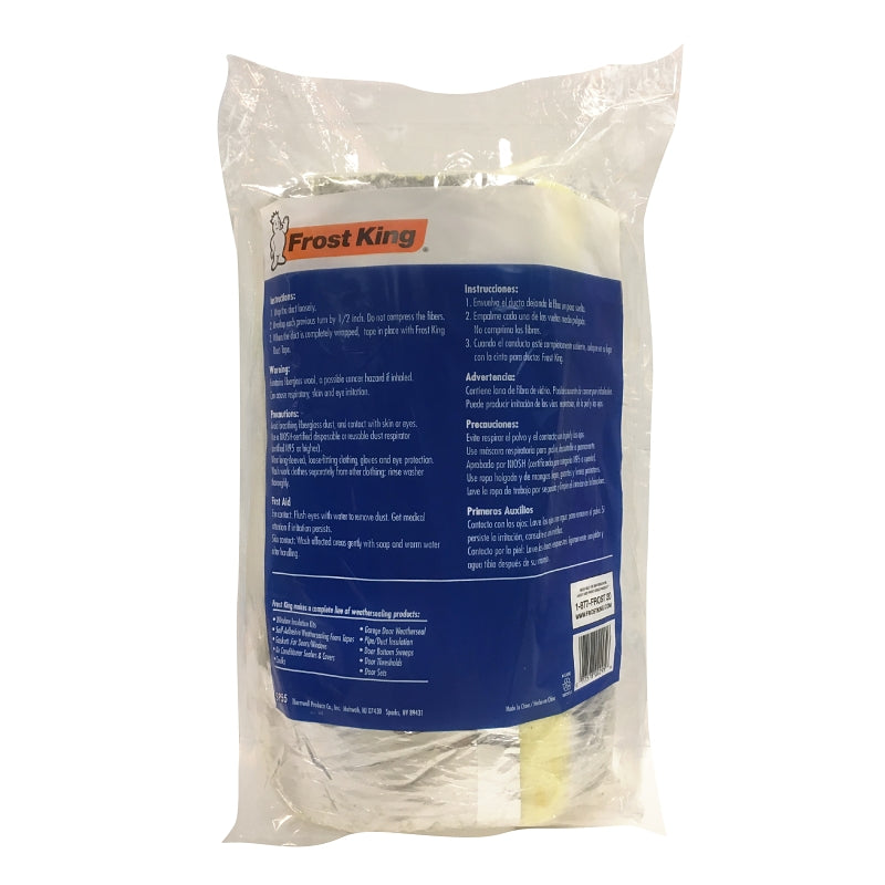 Frost King SP55/6 Duct Wrap, 15 ft L, 12 in W, Fiberglass, Silver