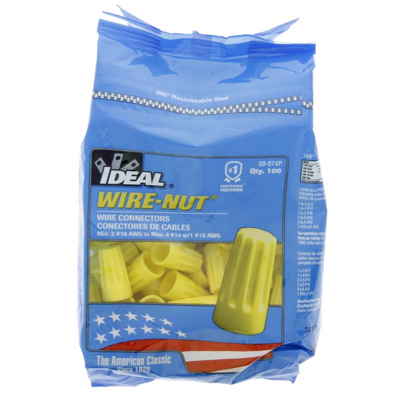 Ideal Industries Insulated Wire Wire Connector Yellow 100 pk