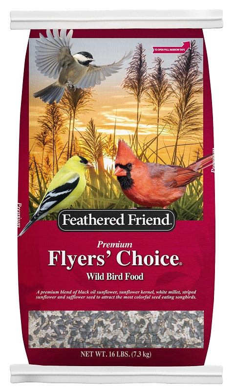 Feathered Friend Flyers' Choice 14399 Safflower Seed Wild Bird Food, 16 lb, Premium, Blended, Bag