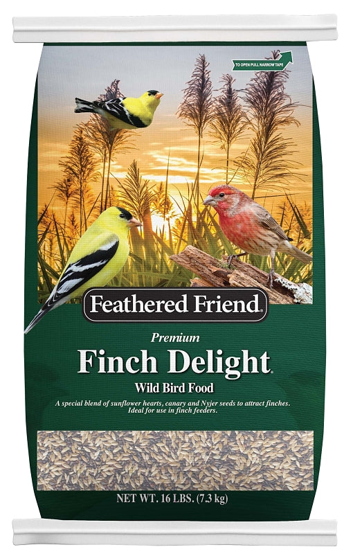 Feathered Friend Finch Delight 14412 Sunflower Kernel Wild Bird Food, 16 lb, Blended, Bag