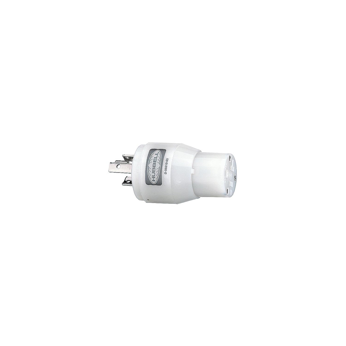 Hubbell HBL21CM29 White 15A/20A 125V Straight Blade Female Plug to 20A 125V Twist Lock Locking Male Adapter