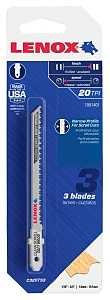 Lenox 1991401 Jig Saw Blade, 7/32 in W, 3-1/2 in L, 20 TPI