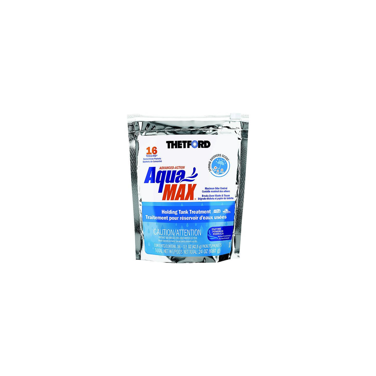 Thetford 96631 AquaMax Holding Tank Treatment, 16-Pack Toss-Ins, Spring Showers Sent