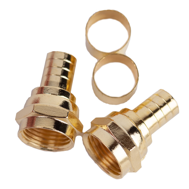 Monster Just Hook It Up Crimp-On RG6 Coaxial Connector 2 pk, Pack of 6
