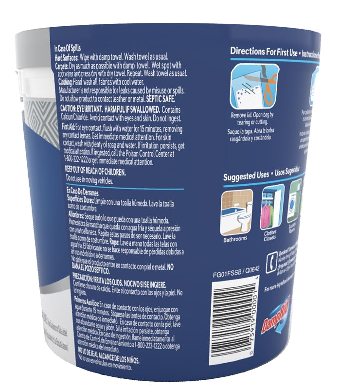 DampRid FG01FSSB Refillable Moisture Absorber, 11 oz Tub, Solid, Fresh