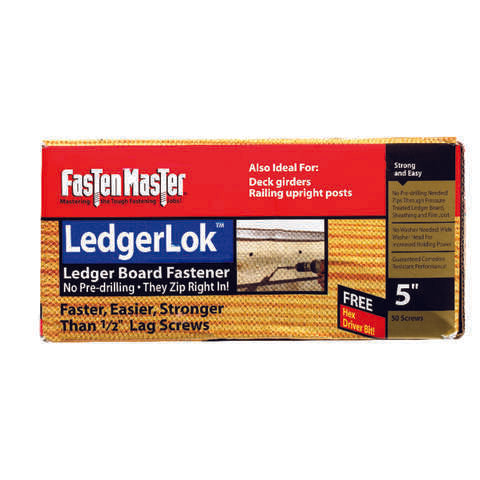FastenMaster LedgerLok 5 in. L Silver Hex Hex Washer Head Deck Screws 50 pk