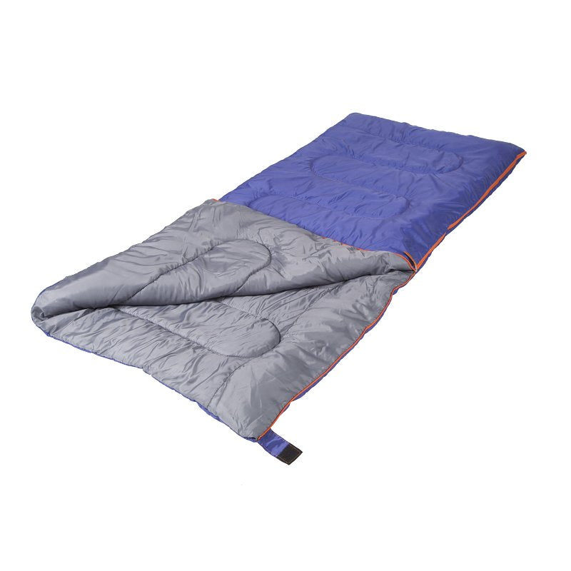 Stansport 520-100 Redwood Sleeping Bag, 75 in L, 33 in W, Rectangular, Nylon/Polyester, Blue