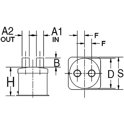 2″ Vernalift MufflerTop In/Top out